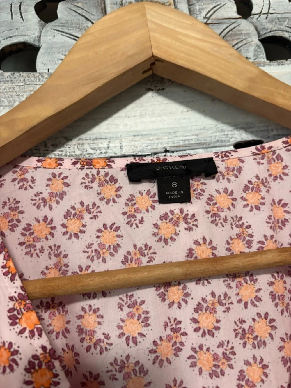 NEW J. Crew V Neck Pink Cotton Poplin Peony Paisley Mini Dress